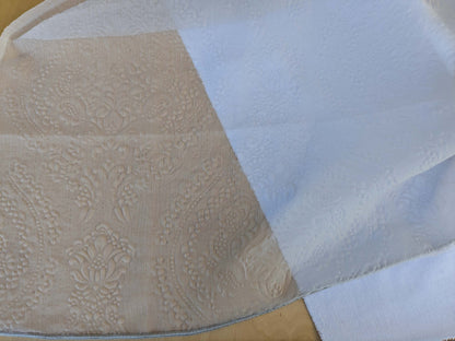 13 EV43 Sheers 2.4y x 57"w with Corner Cut Scalamandre Christian Fischbacher Orient Light Beige Gray Abstract Jacquard