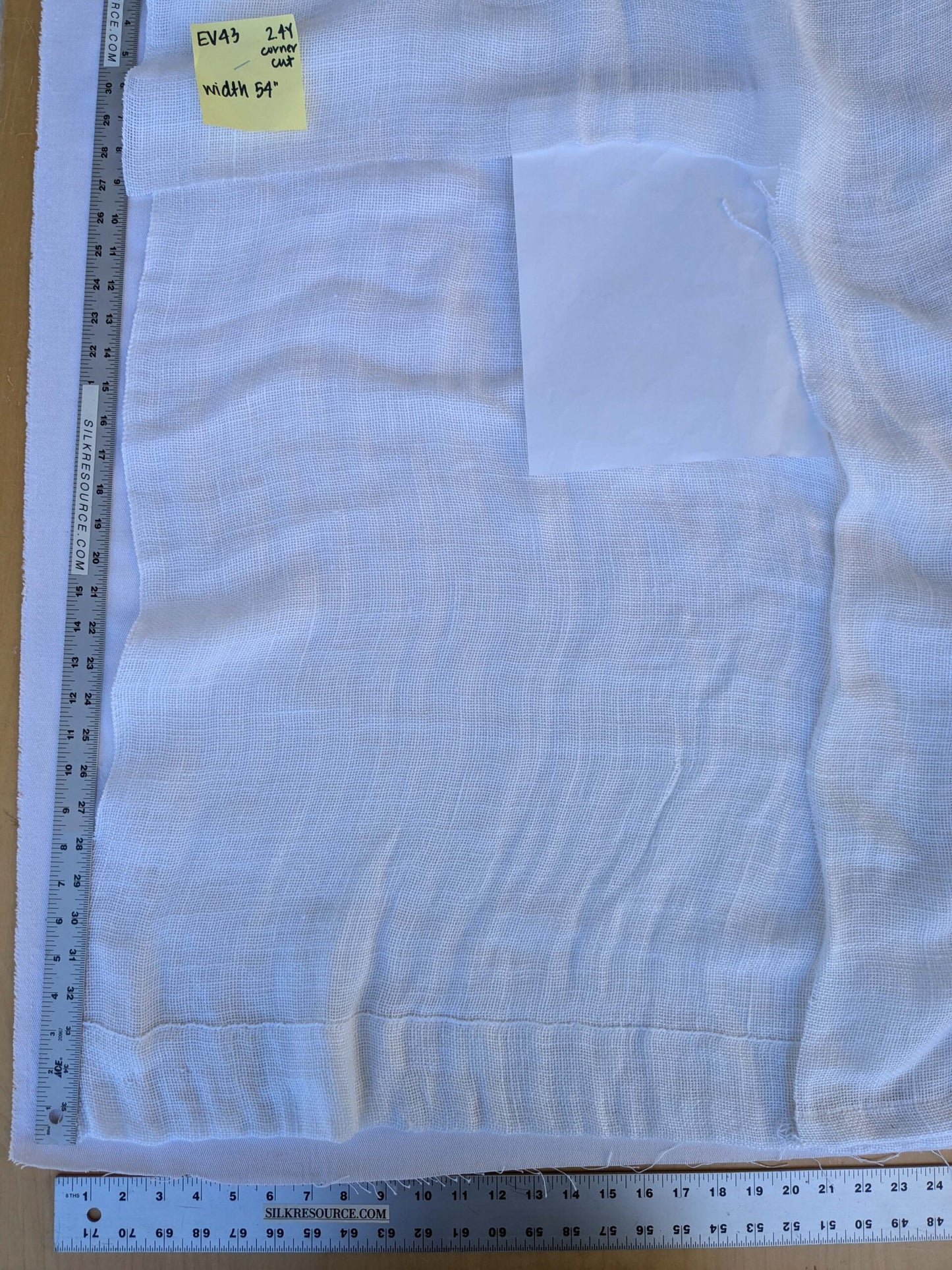 15 EV43 Sheers 2.4y x 54"w with Corner Cut Scalamandre Solid White Sheer