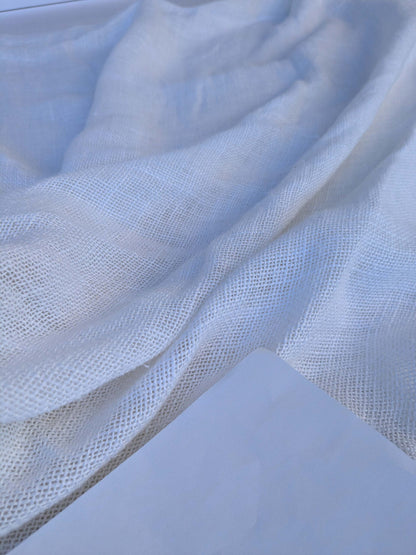 15 EV43 Sheers 2.4y x 54"w with Corner Cut Scalamandre Solid White Sheer