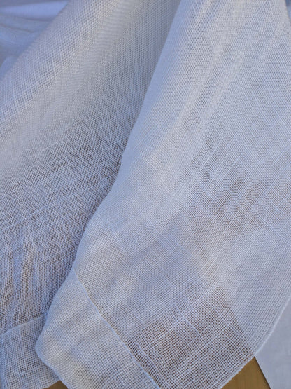 15 EV43 Sheers 2.4y x 54"w with Corner Cut Scalamandre Solid White Sheer