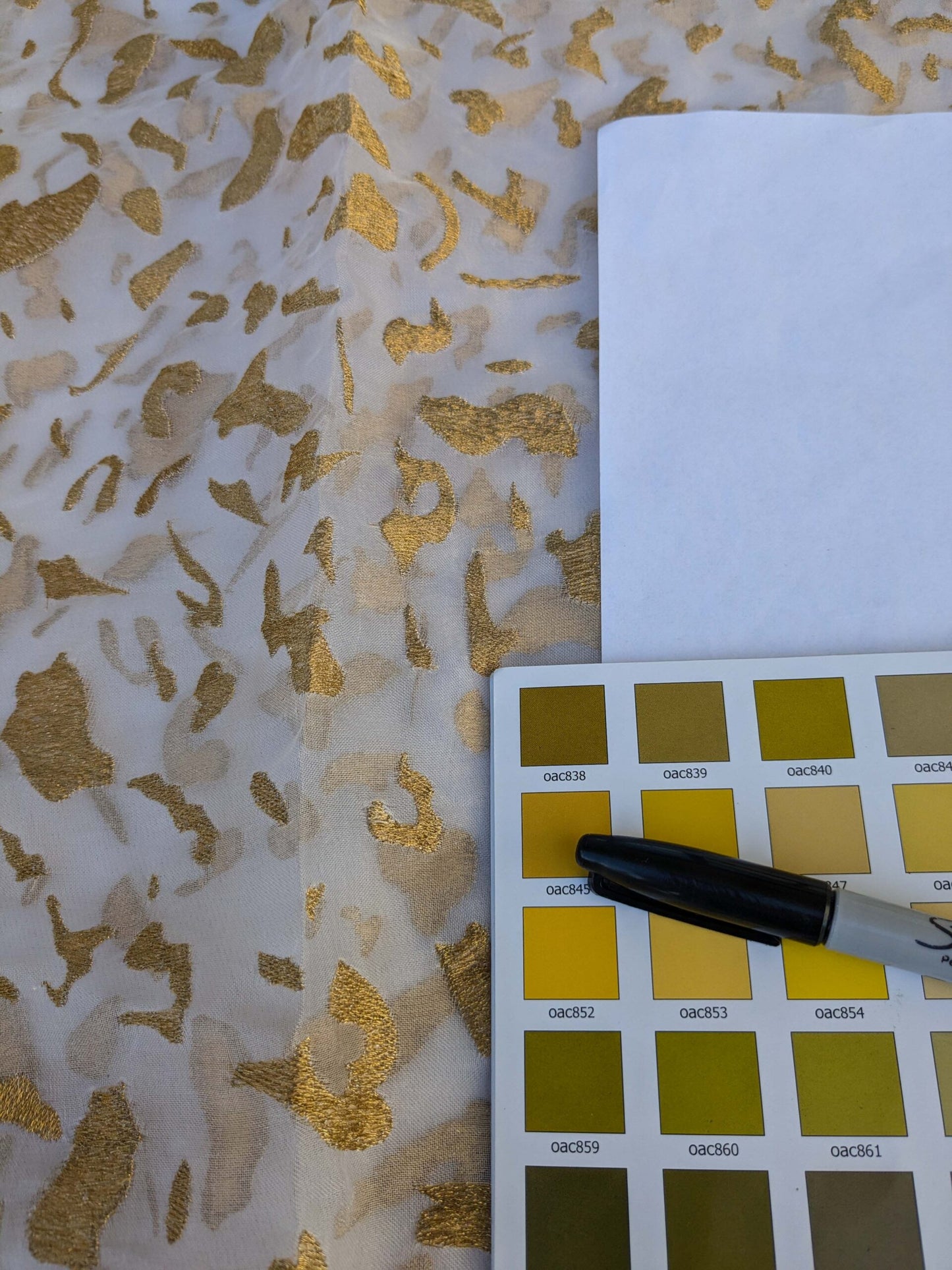 16 EV43 Sheers 2.4y x 53"w  Scalamandre Colony Roma Dots Metallic Gold Abstract Silk Organza SKU: 26820-003