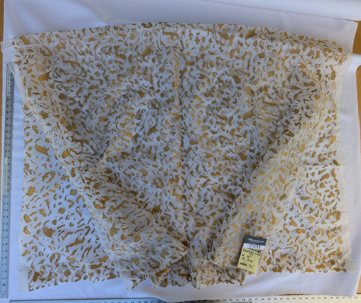 16 EV43 Sheers 2.4y x 53"w  Scalamandre Colony Roma Dots Metallic Gold Abstract Silk Organza SKU: 26820-003