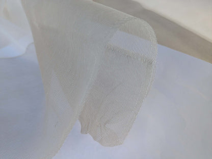 17 EV43 Sheers 2.5y x 56"w Scalamandre Christian Fischbacher Dialog Natural White Stripe Sheer Polyester