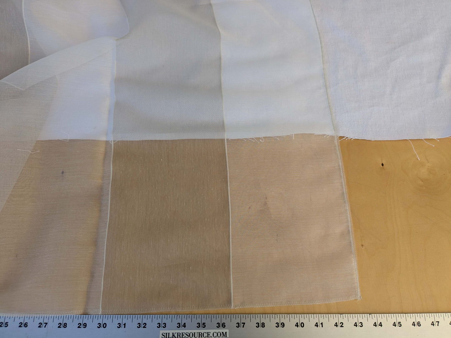 17 EV43 Sheers 2.5y x 56"w Scalamandre Christian Fischbacher Dialog Natural White Stripe Sheer Polyester