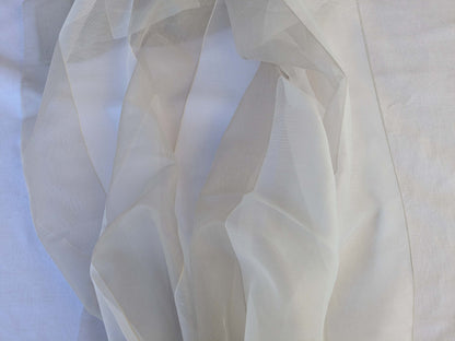 17 EV43 Sheers 2.5y x 56"w Scalamandre Christian Fischbacher Dialog Natural White Stripe Sheer Polyester