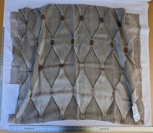 18 EV43 Sheers 2.5y x 54"w Scalamandre Christian Fischbacher Losanghe Twig Brown Gray Diamond Ogee