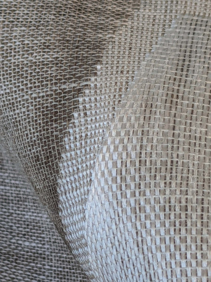 18 EV43 Sheers 2.5y x 54"w Scalamandre Christian Fischbacher Losanghe Twig Brown Gray Diamond Ogee