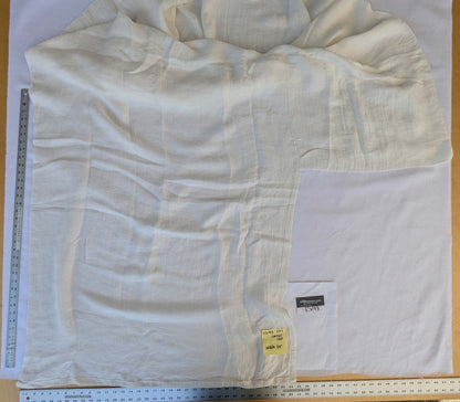 19 EV43 Sheers 2.4y x 54"w with Corner Cut Scalamandre Solid White Sheers