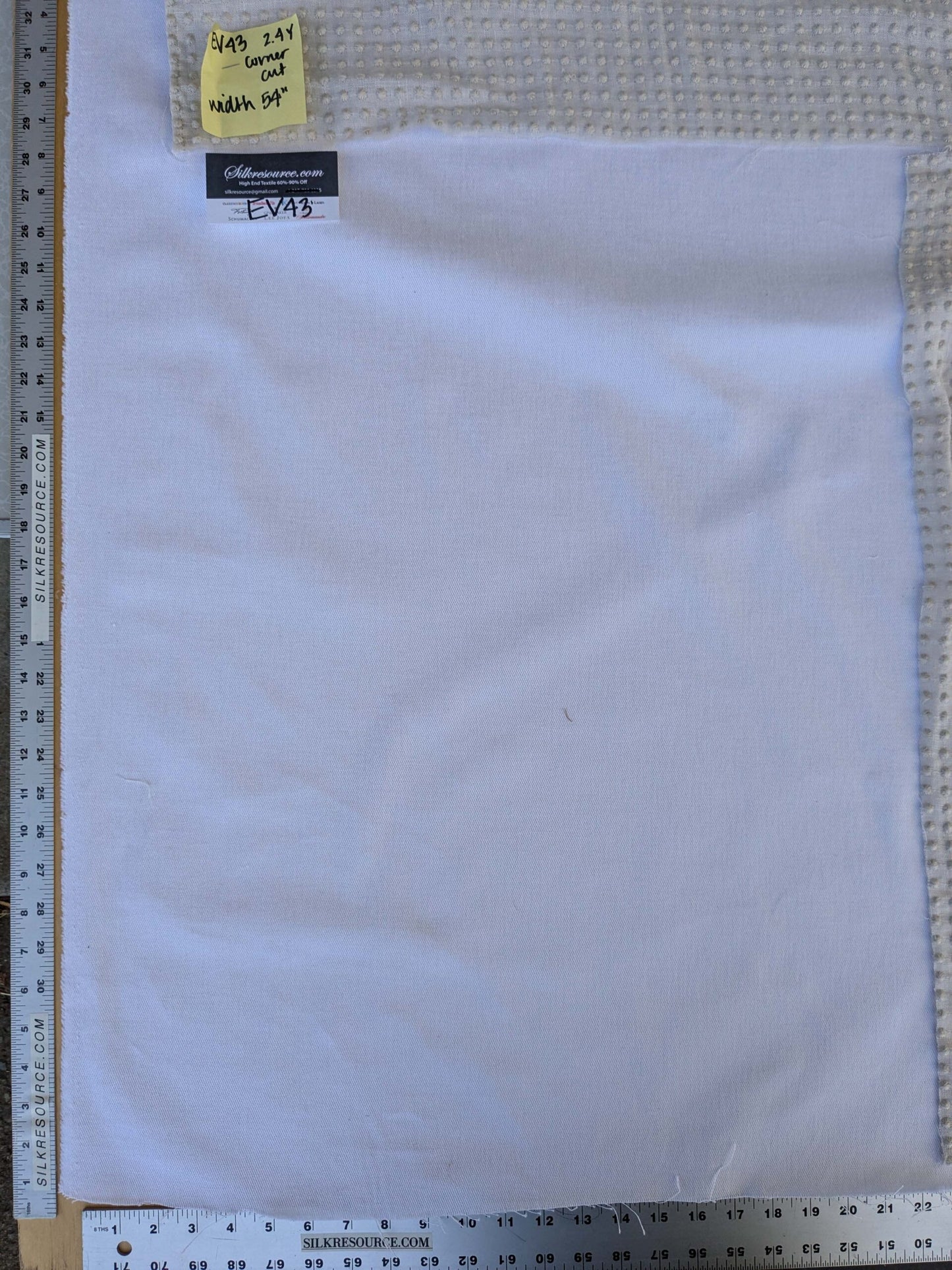 20 EV43 Sheers 2.4y x 54"w with Corner Cut Scalamandre Dot Small Scale Texture Beige