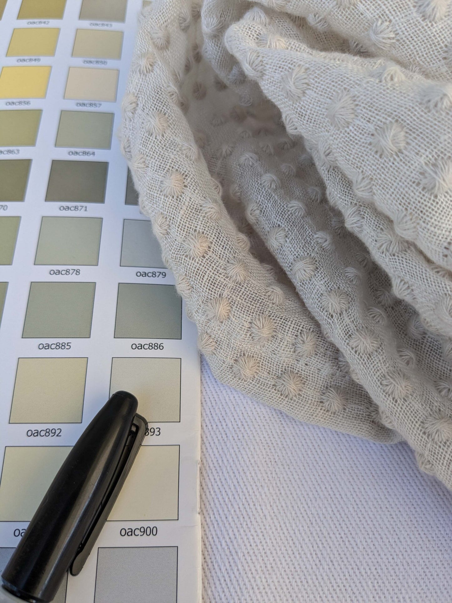 20 EV43 Sheers 2.4y x 54"w with Corner Cut Scalamandre Dot Small Scale Texture Beige