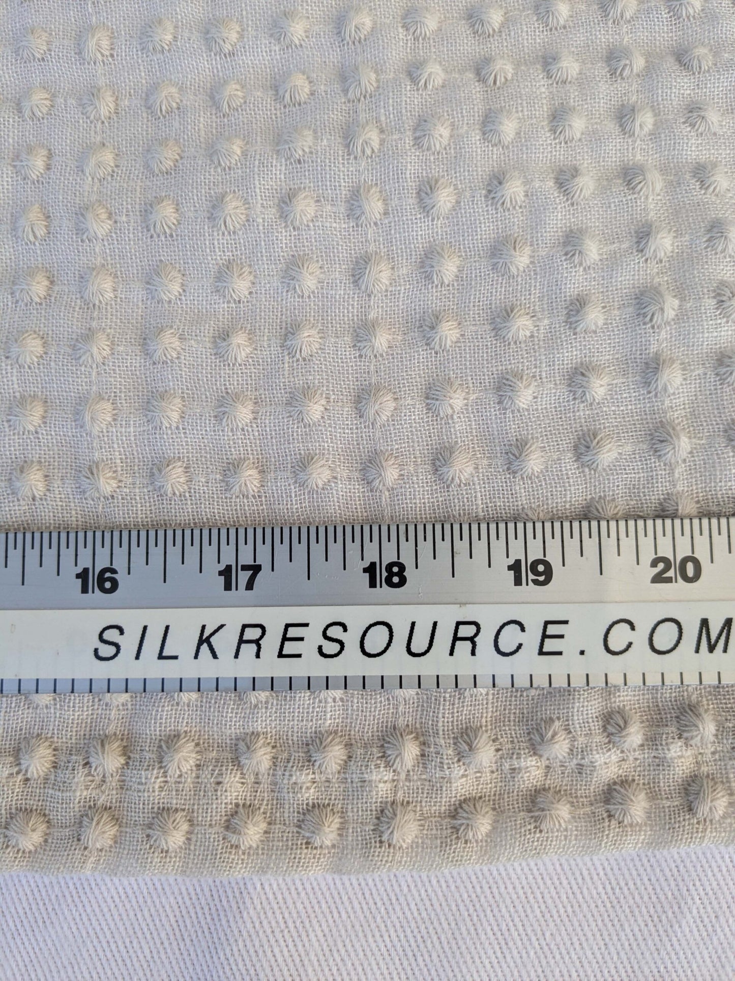 20 EV43 Sheers 2.4y x 54"w with Corner Cut Scalamandre Dot Small Scale Texture Beige