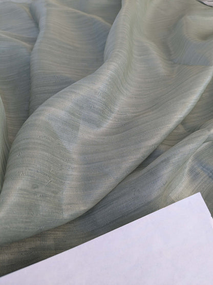 21 EV43 Sheers 2.4y x 56"w with Scalamandre Christian Fischbacher Aqua Verdigris Solid Polyester Gray