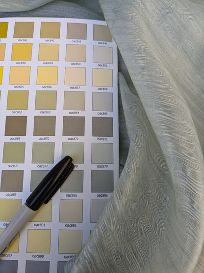 21 EV43 Sheers 2.4y x 56"w with Scalamandre Christian Fischbacher Aqua Verdigris Solid Polyester Gray