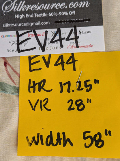 2 EV44 1.1y x 58"w Scalamandre Miranda Rose Green Floral Cotton Print Embroidery MSRP USD646/Yard