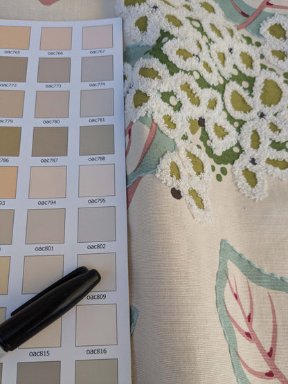 1 EV44 1.2y x 58"w Scalamandre Miranda Red Violet Floral Cotton Print Embroidery MSRP USD646/Yard