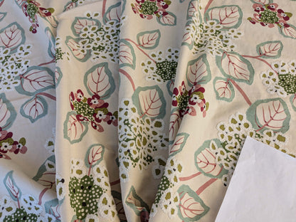 2 EV44 1.1y x 58"w Scalamandre Miranda Rose Green Floral Cotton Print Embroidery MSRP USD646/Yard