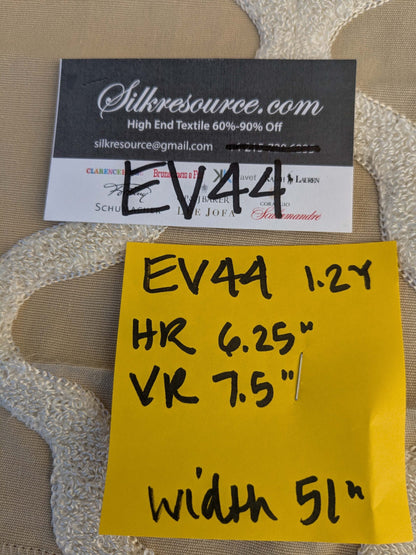 4 EV44 1.2y x 54" Scalamandre Fonthill Astley Boucle Biscuit Brown White Cream Diamond Ogee MSRP USD 338/Y