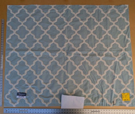 5 EV44 1.2y x 54"w Scalamandre Fonthill Astley Boucle Blue White Cream Diamond Ogee MSRP USD 338/Y