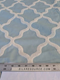 5 EV44 1.2y x 54"w Scalamandre Fonthill Astley Boucle Blue White Cream Diamond Ogee MSRP USD 338/Y