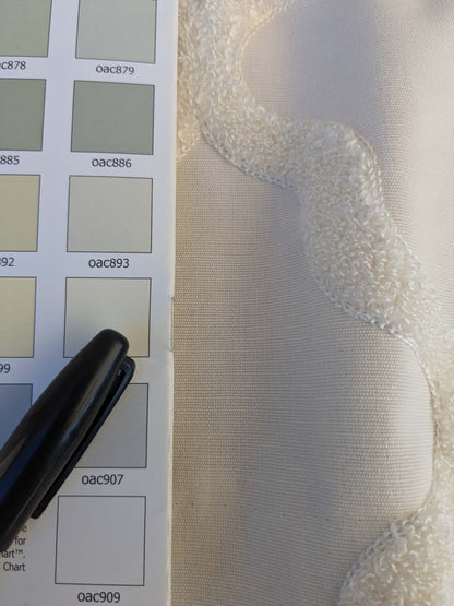 7 EV44 1.2y x 54"w Scalamandre Fonthill Astley Boucle White Cream Diamond Ogee MSRP USD 338/Y