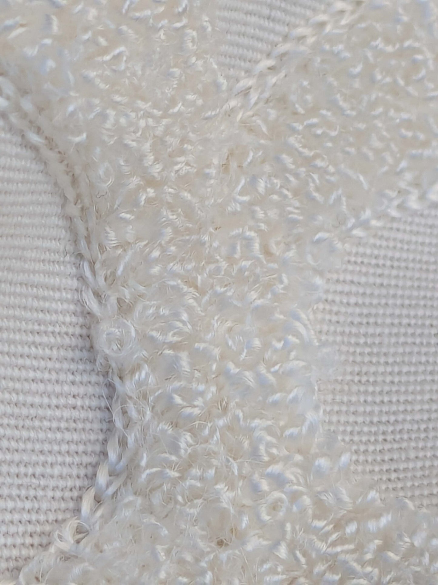 7 EV44 1.2y x 54"w Scalamandre Fonthill Astley Boucle White Cream Diamond Ogee MSRP USD 338/Y