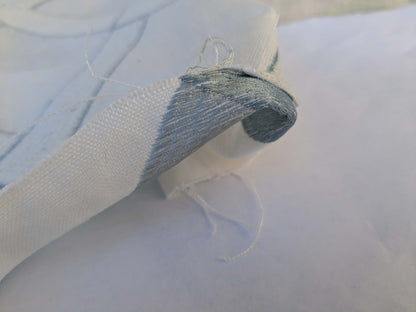 8 EV44 1.2yd x 54"w Scalamandre Lattice Embroidery Flax Beige Linen Viscose Diamond Geometry Small Stains