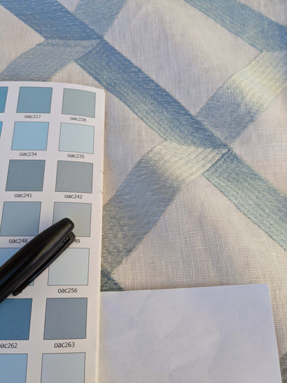 8 EV44 1.2yd x 54"w Scalamandre Lattice Embroidery Flax Beige Linen Viscose Diamond Geometry Small Stains