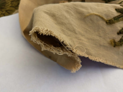 11 EV44 3.2yd x 52"w Scalamandre Old World Weavers Floribunda on Vintage Floral Botanical Tree Foliage Brown Green Red on Vintage Beige Embroidery Historical