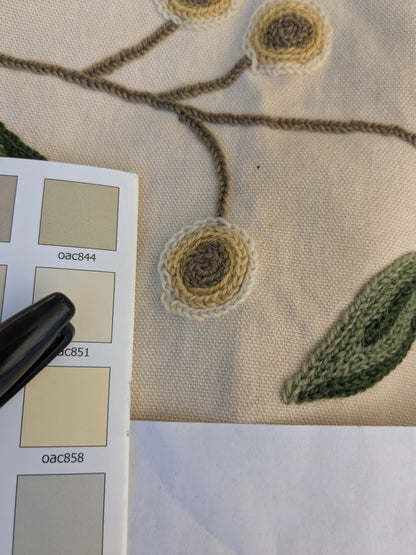 13 EV44 2.2yd x 55" Scalamandre Antoine Blue and White Wool Crewel on Cotton Embroidery  MSRP USD 338/Y