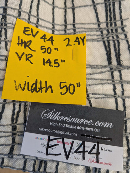 14 EV44 2.4yd x 50" Grey Watkins Guiford Graphite White Gray Black Embroidery Abstract MSRP USD 300+/y