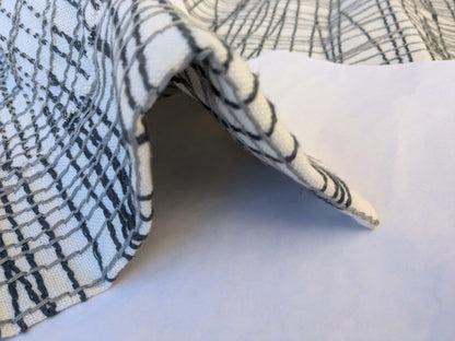 14 EV44 2.4yd x 50" Grey Watkins Guiford Graphite White Gray Black Embroidery Abstract MSRP USD 300+/y