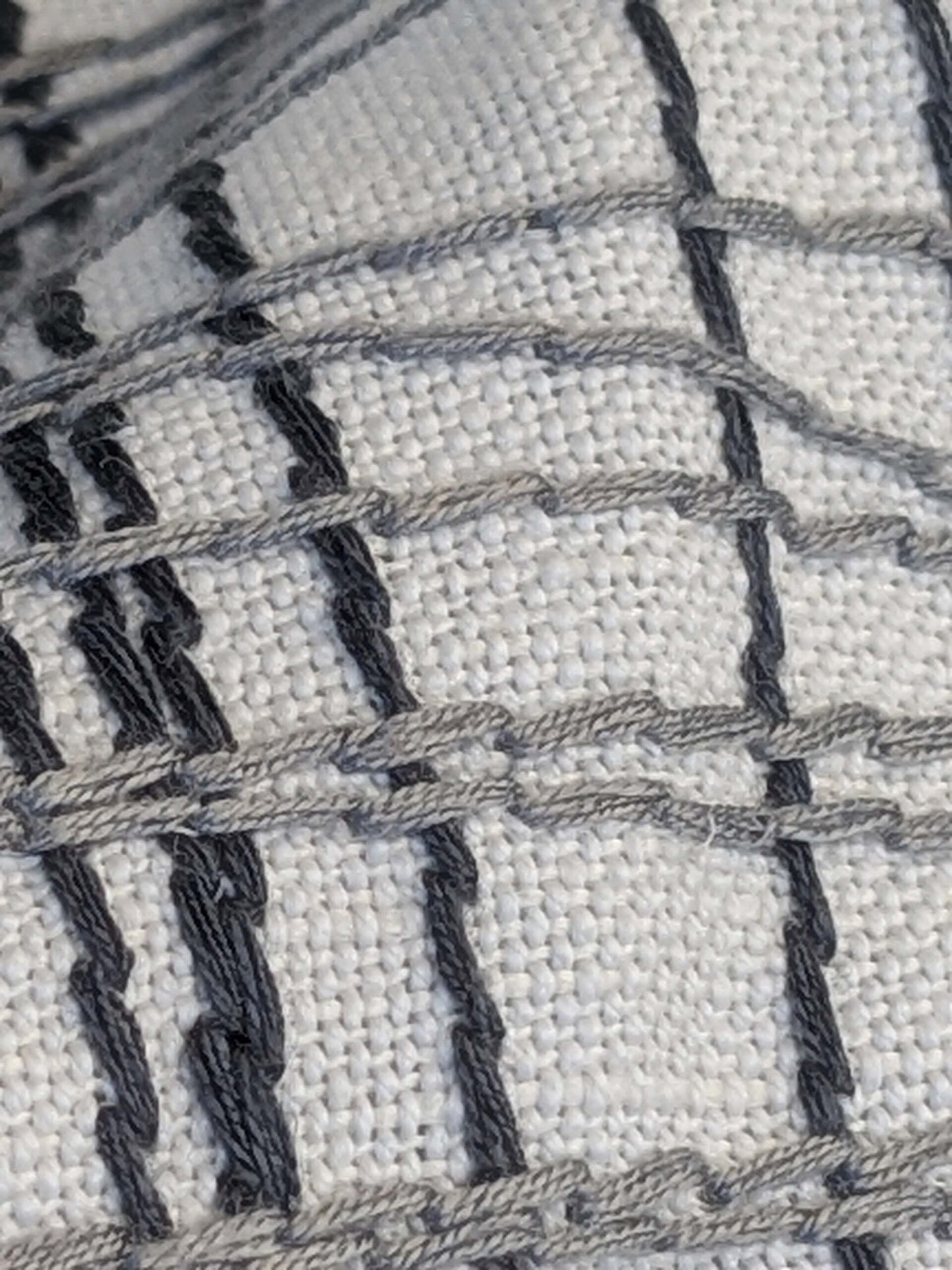 14 EV44 2.4yd x 50" Grey Watkins Guiford Graphite White Gray Black Embroidery Abstract MSRP USD 300+/y