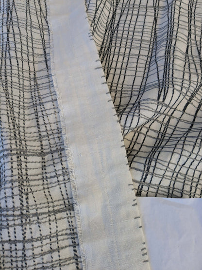 14 EV44 2.4yd x 50" Grey Watkins Guiford Graphite White Gray Black Embroidery Abstract MSRP USD 300+/y