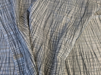 14 EV44 2.4yd x 50" Grey Watkins Guiford Graphite White Gray Black Embroidery Abstract MSRP USD 300+/y