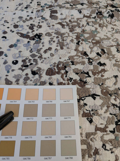 15 EV44 1.2yd x 53"w  Scalamandre Abstract Brushed Black and White Viscose Embroidery Texture