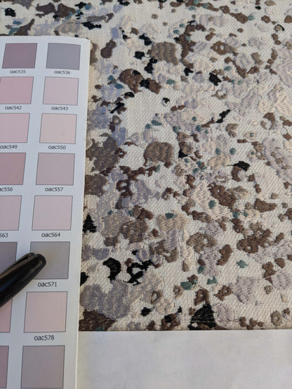 15 EV44 1.2yd x 53"w  Scalamandre Abstract Brushed Black and White Viscose Embroidery Texture