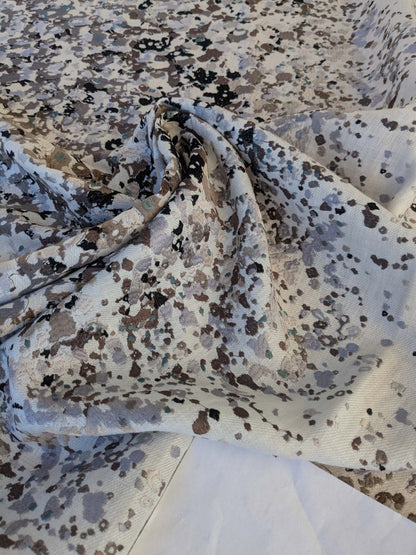 15 EV44 1.2yd x 53"w  Scalamandre Abstract Brushed Black and White Viscose Embroidery Texture