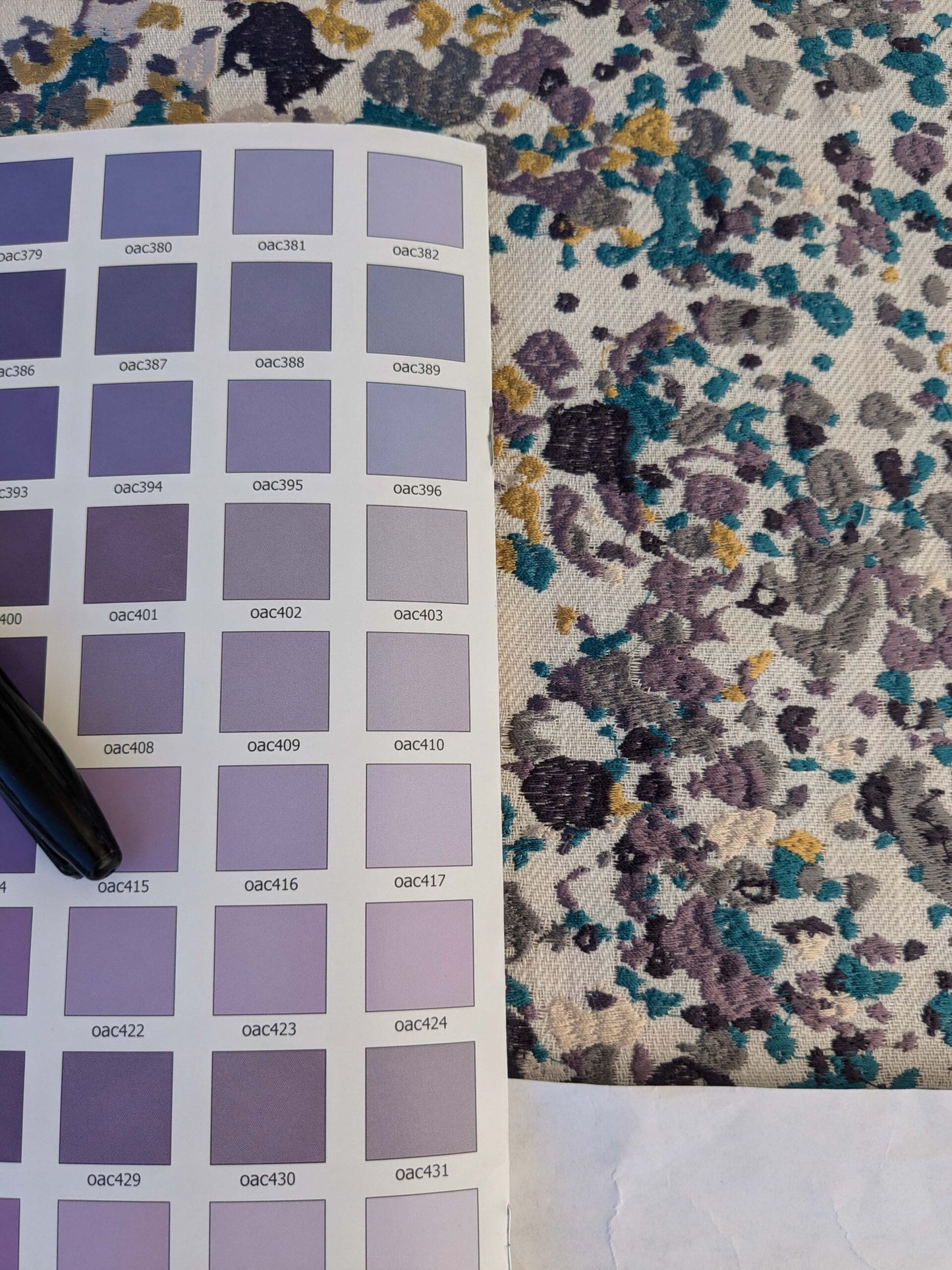 16 EV44 1.2yd x 53"w Scalamandre Abstract Brushed Blue yellow Gray and White Viscose Embroidery Texture