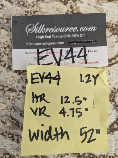 17 EV44 1.2y x 52"w Scalamandre Komodo Modern Nature Carbon Gray Beige Embroidery Print Abstract