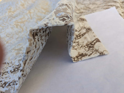 17 EV44 1.2y x 52"w Scalamandre Komodo Modern Nature Carbon Gray Beige Embroidery Print Abstract