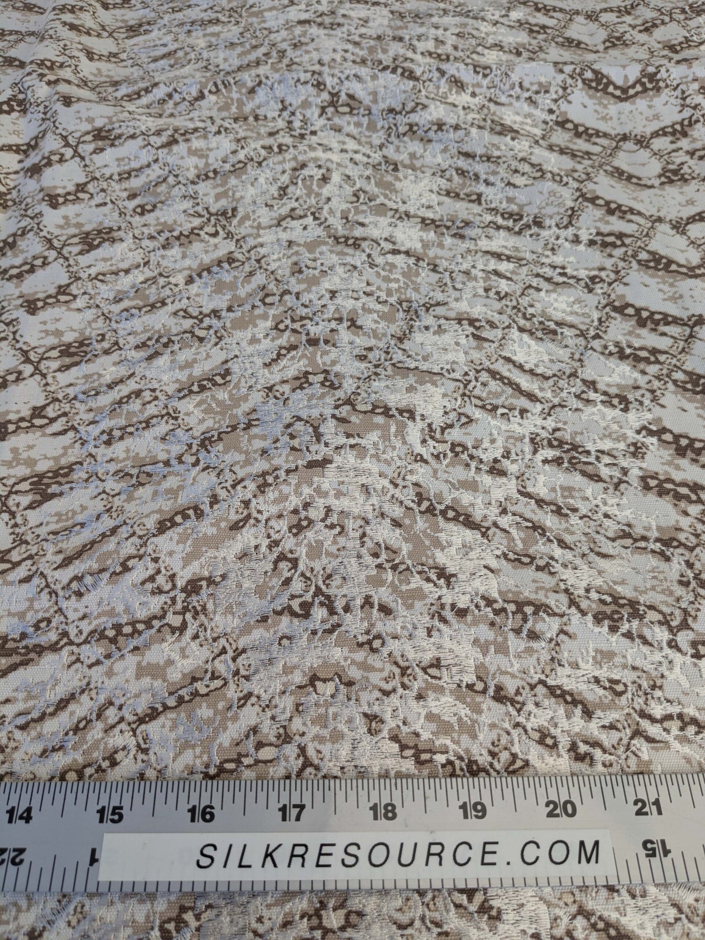 17 EV44 1.2y x 52"w Scalamandre Komodo Modern Nature Carbon Gray Beige Embroidery Print Abstract