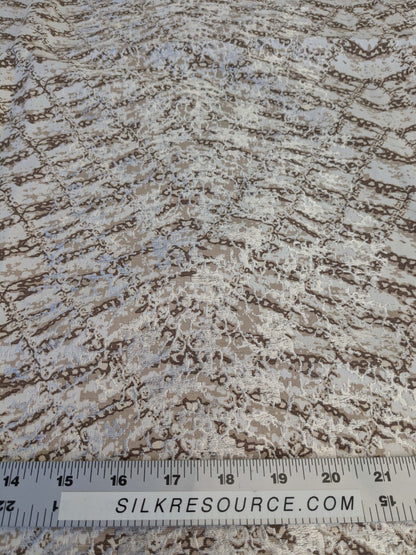 17 EV44 1.2y x 52"w Scalamandre Komodo Modern Nature Carbon Gray Beige Embroidery Print Abstract