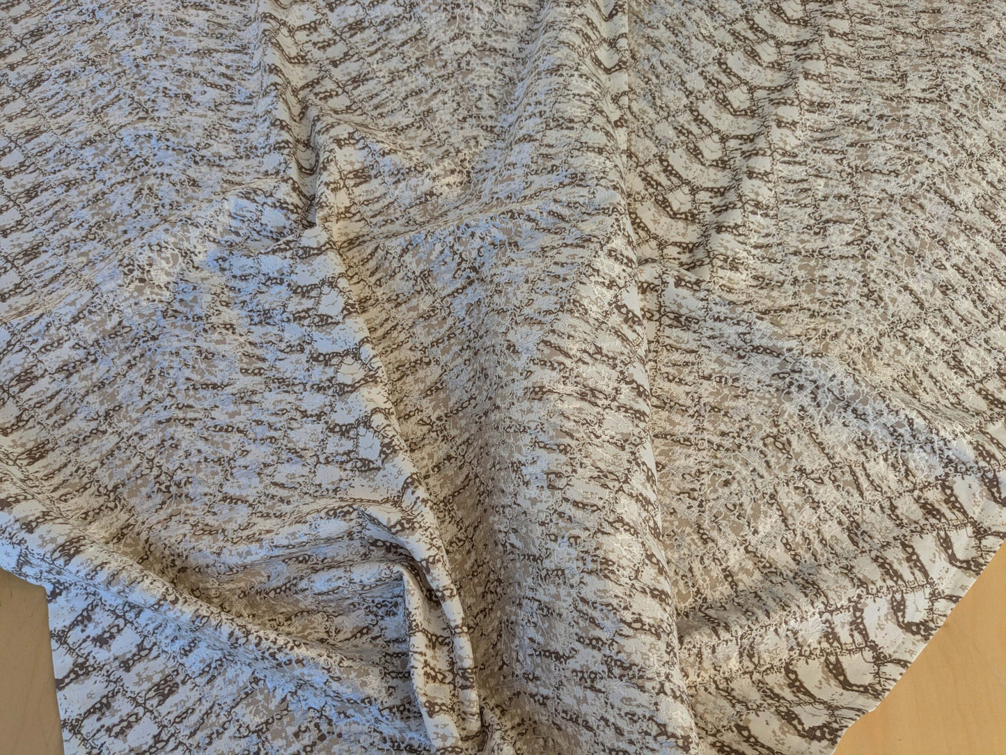 17 EV44 1.2y x 52"w Scalamandre Komodo Modern Nature Carbon Gray Beige Embroidery Print Abstract