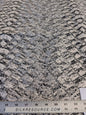 18 EV44 1.2yd Scalamandre Komodo Modern Nature Carbon Gray Black Beige Embroidery Print Abstract