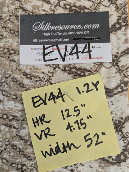 19 EV44 1.2yd x 52"w Scalamandre Komodo Modern Nature Carbon Gray Beige Embroidery Print Abstract