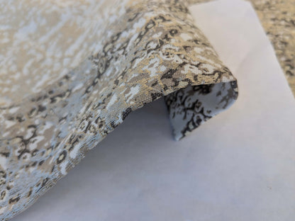 19 EV44 1.2yd x 52"w Scalamandre Komodo Modern Nature Carbon Gray Beige Embroidery Print Abstract