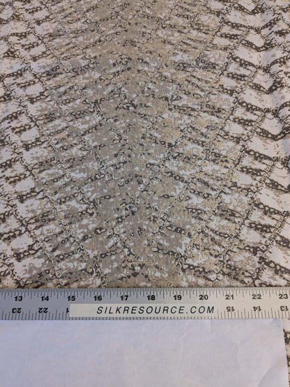 19 EV44 1.2yd x 52"w Scalamandre Komodo Modern Nature Carbon Gray Beige Embroidery Print Abstract