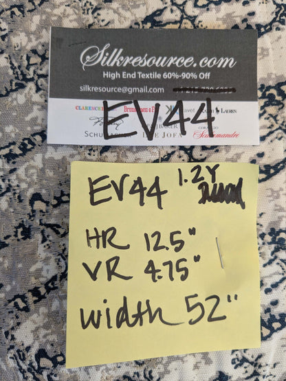 20 EV44 1.2yd x 51"w Scalamandre Komodo Modern Nature Carbon Gray Blue Beige Embroidery Print Abstract