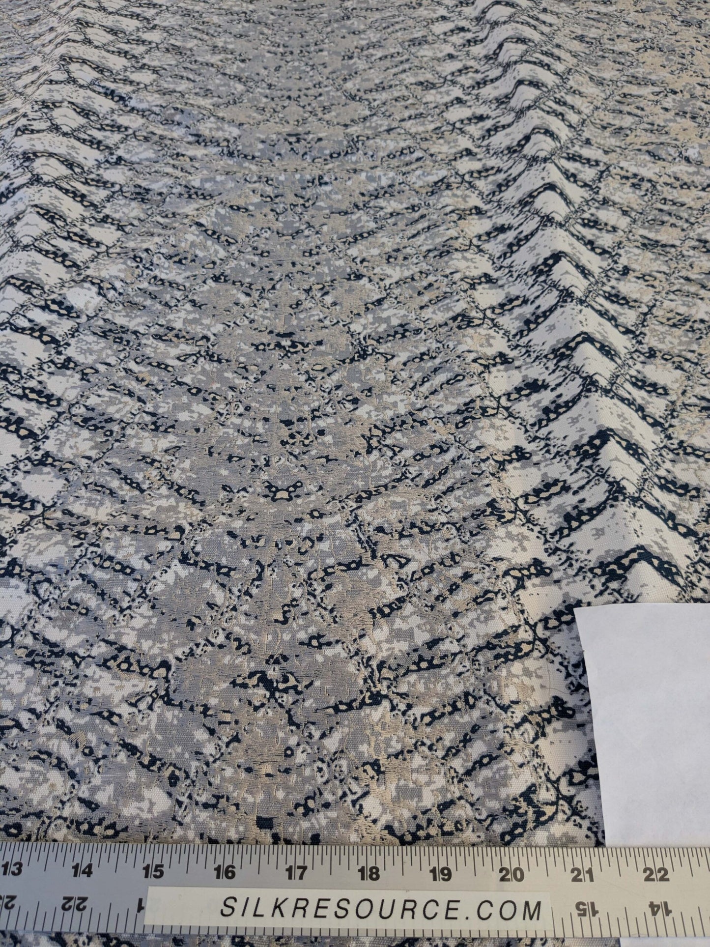 20 EV44 1.2yd x 51"w Scalamandre Komodo Modern Nature Carbon Gray Blue Beige Embroidery Print Abstract