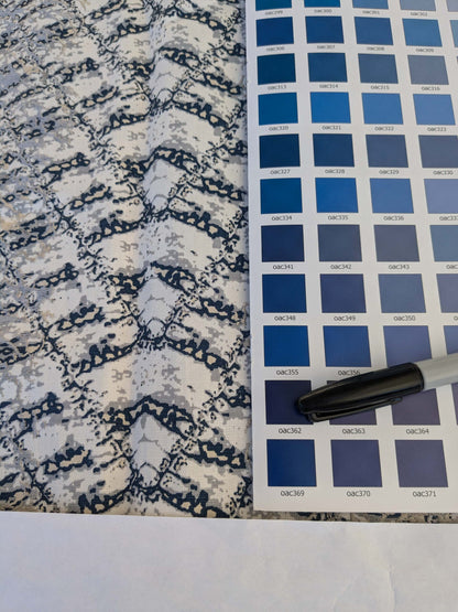 20 EV44 1.2yd x 51"w Scalamandre Komodo Modern Nature Carbon Gray Blue Beige Embroidery Print Abstract